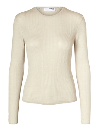 Selected Femme SlfNaja LS Knit O-Neck Birch